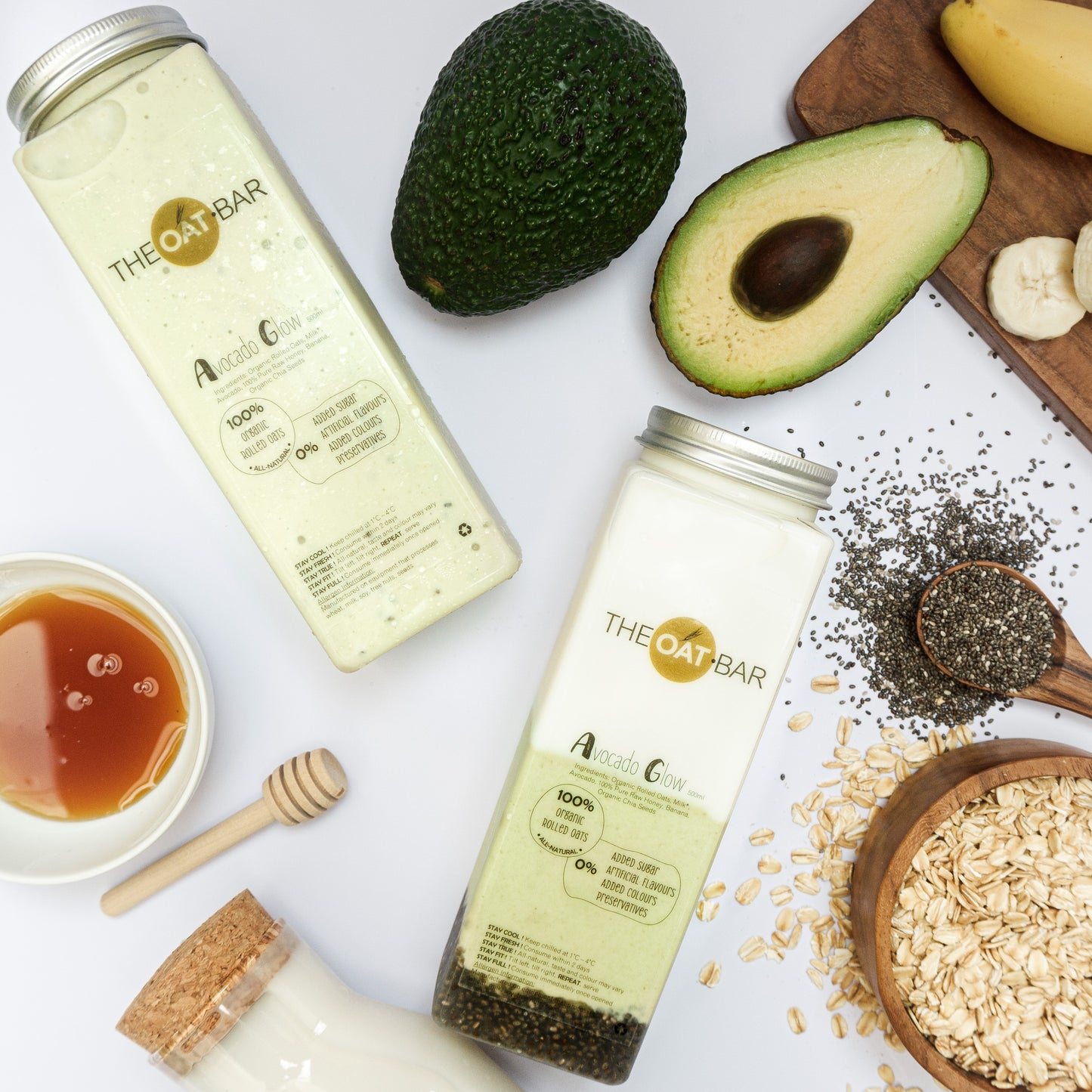 Avocado Glow by THEOAT.BAR made of 100% Organic Rolled Oats, All-Natural Ingredients, 0% Junk