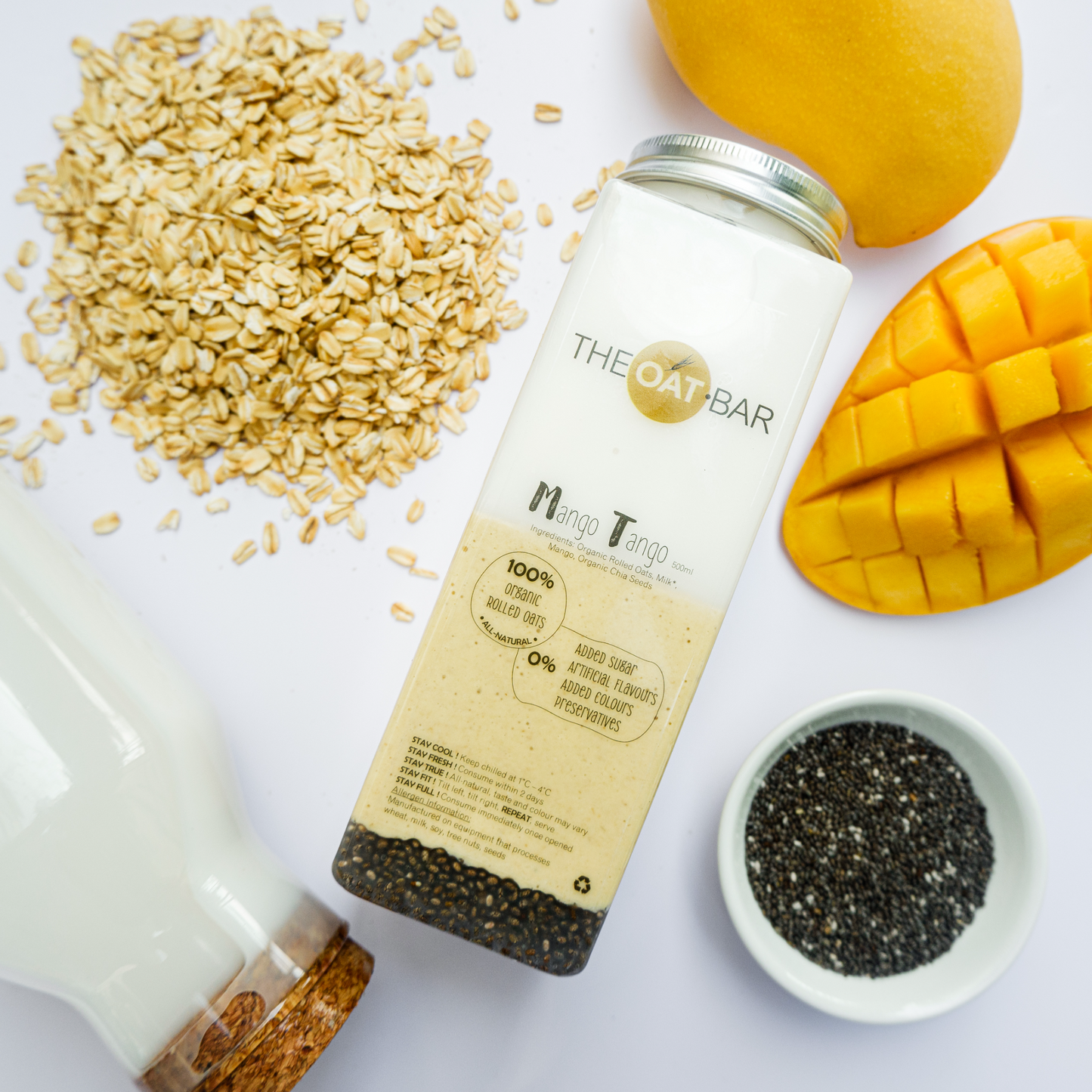 Mango Tango by THEOAT.BAR made of 100% Organic Rolled Oats, All-Natural Ingredients, 0% Junk