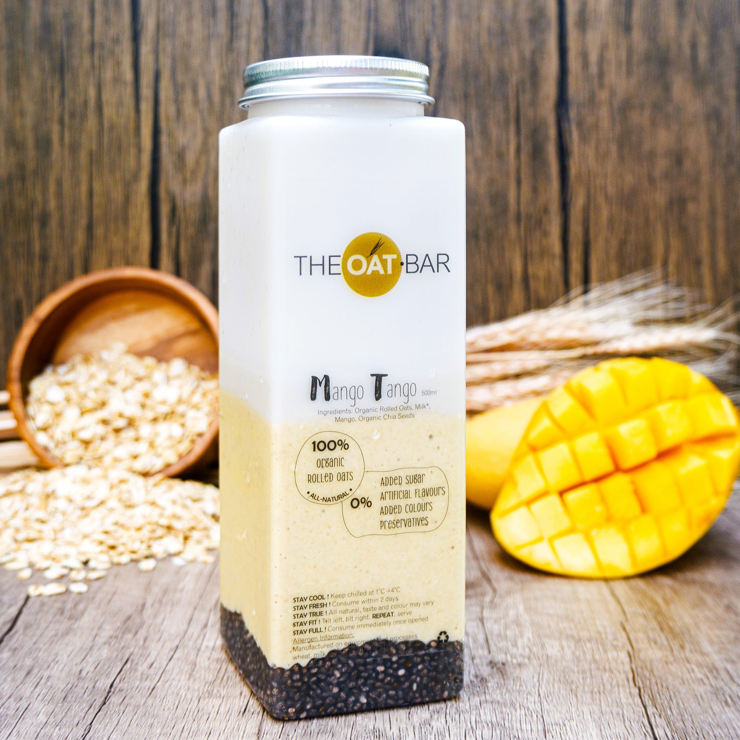 Mango Tango by THEOAT.BAR made of 100% Organic Rolled Oats, All-Natural Ingredients, 0% Junk